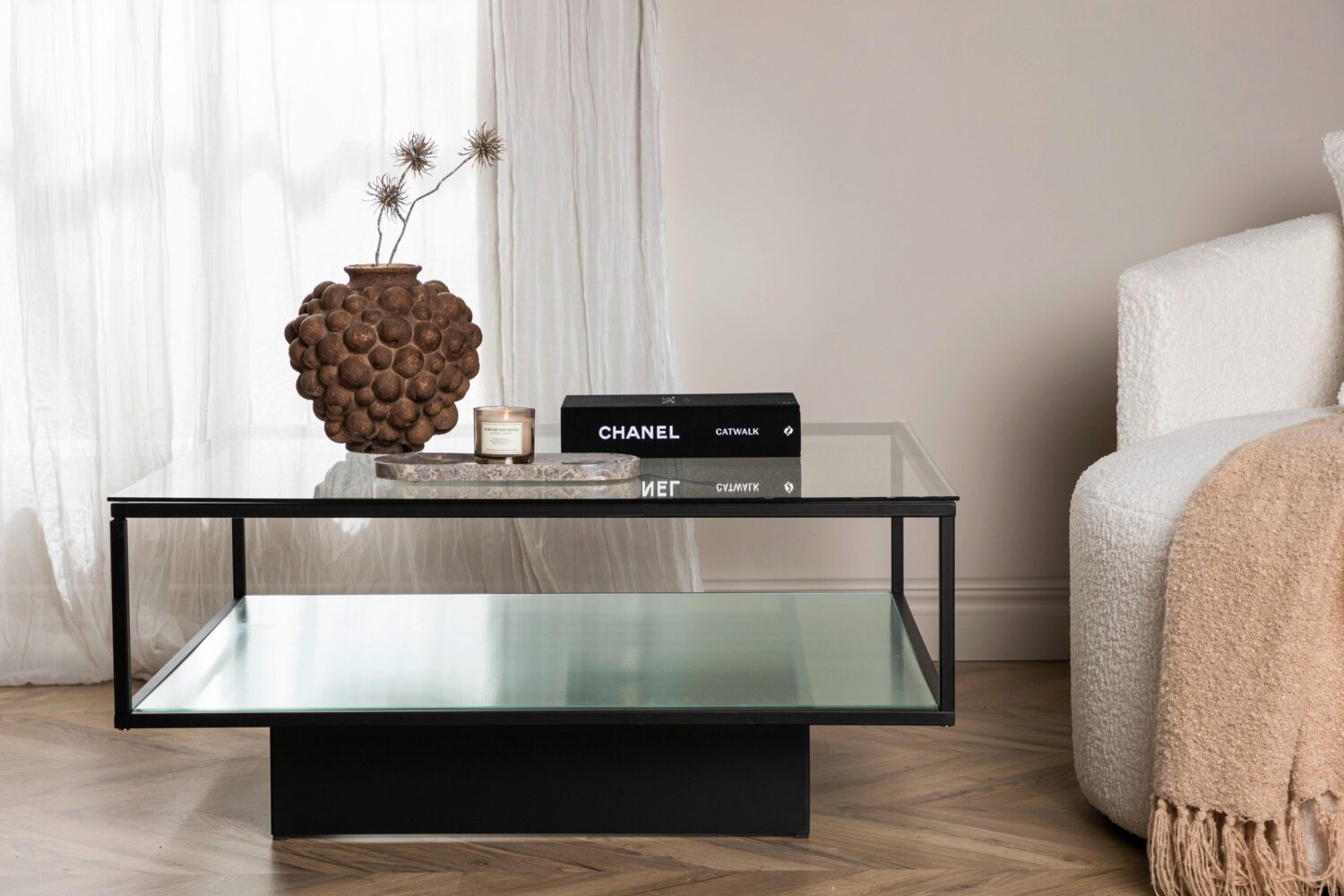 COUCHTISCH MAGLEHEM Glas Livetastic Wohnzimmermöbel Schwarz