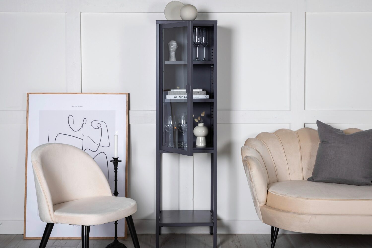 VITRINE MISHA Metall, Glas Livetastic Möbel > Schränke > Vitrinen Grau