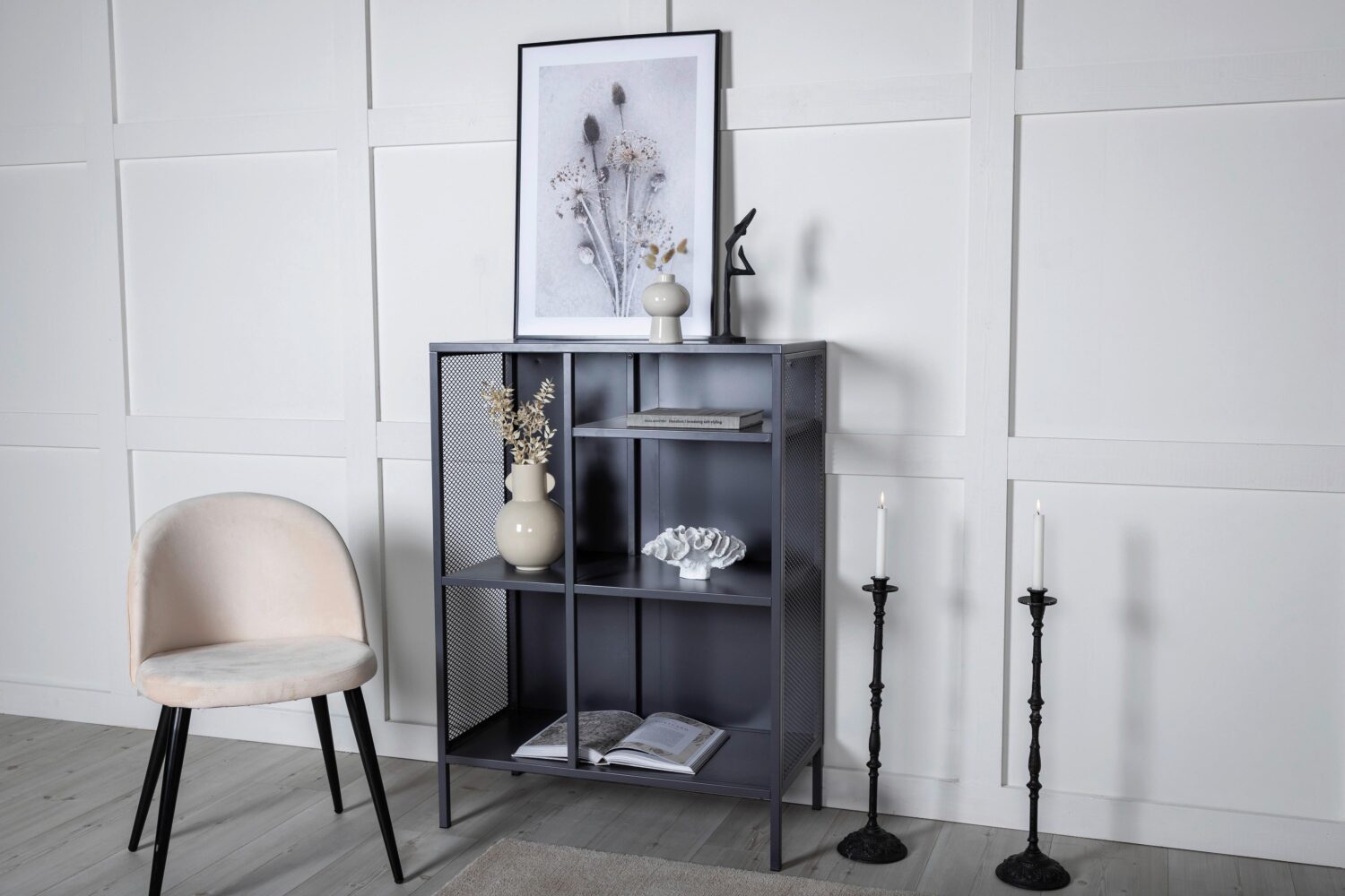 BÜCHERWAND MISHA Metall Livetastic Wohnzimmermöbel Grau