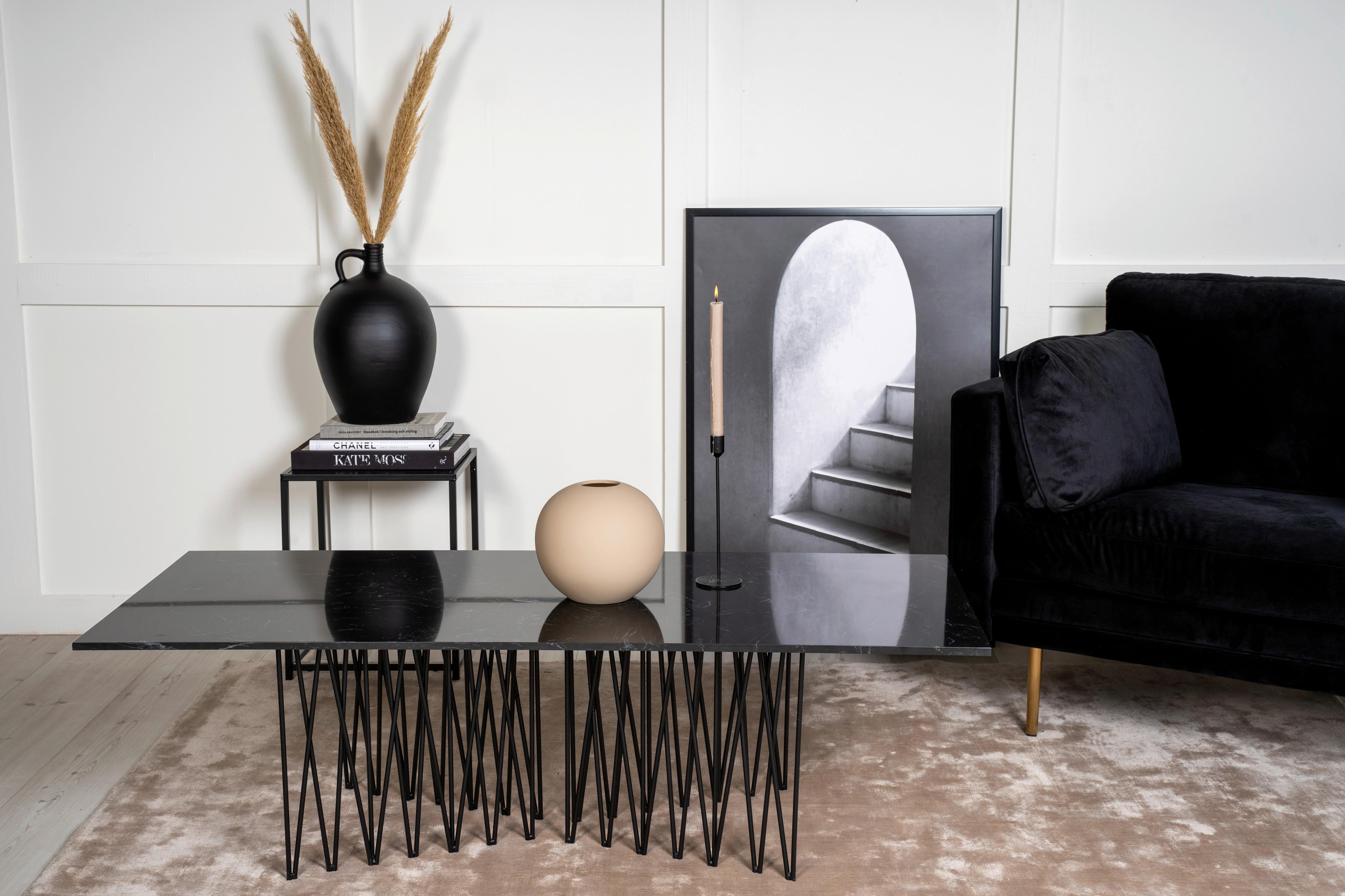 COUCHTISCH STONE Metall Livetastic Wohnzimmermöbel Schwarz