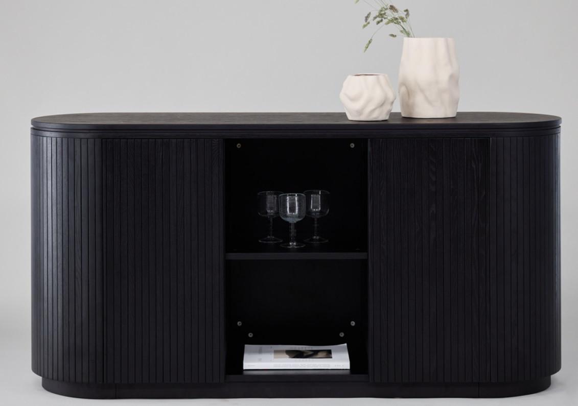 SIDEBOARD FJÄLLBACKA Holz Livetastic Wohnzimmermöbel Schwarz