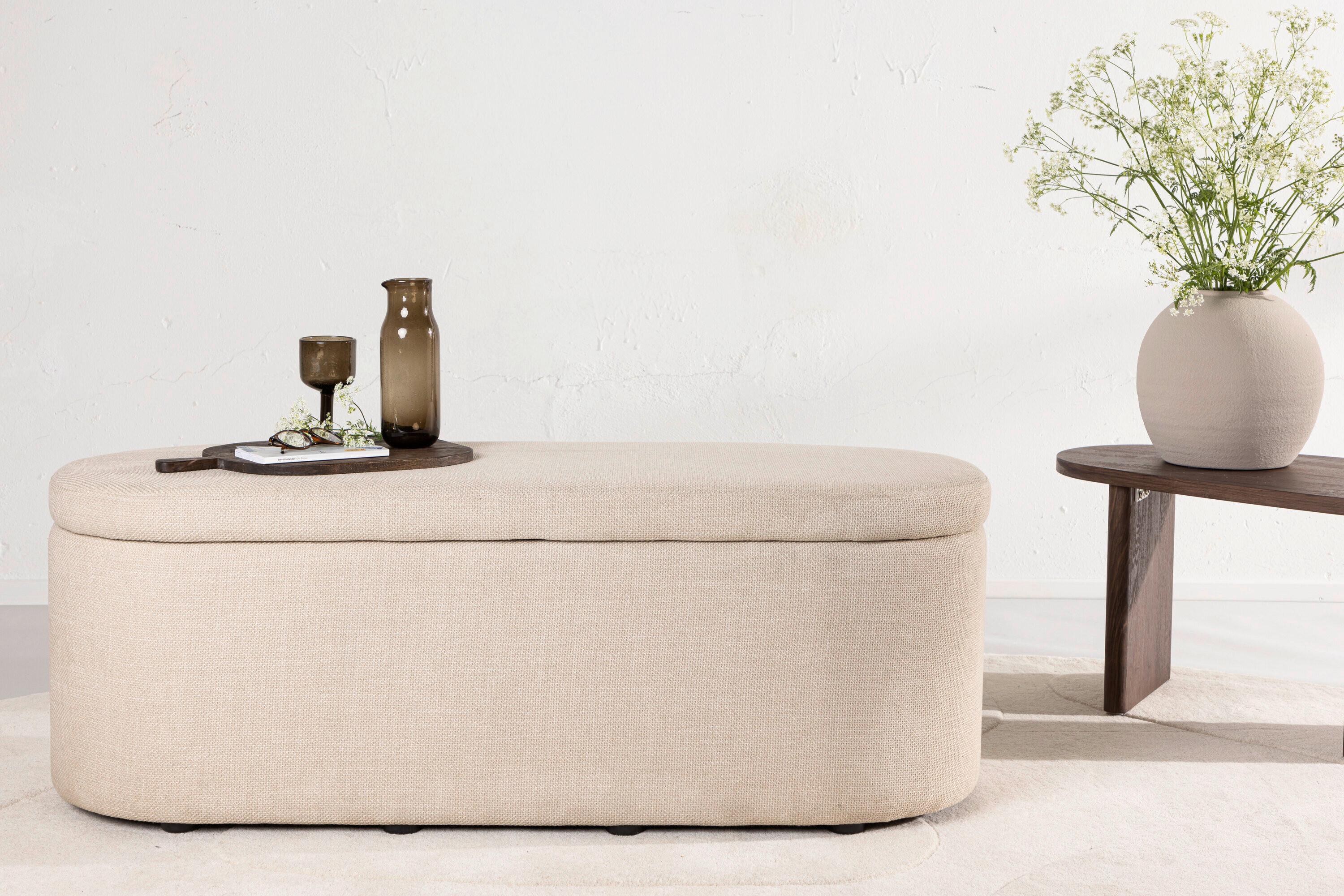 Hocker Potenza Weiß Holz, Textil Livetastic Möbel > Sessel > Hocker Weiß