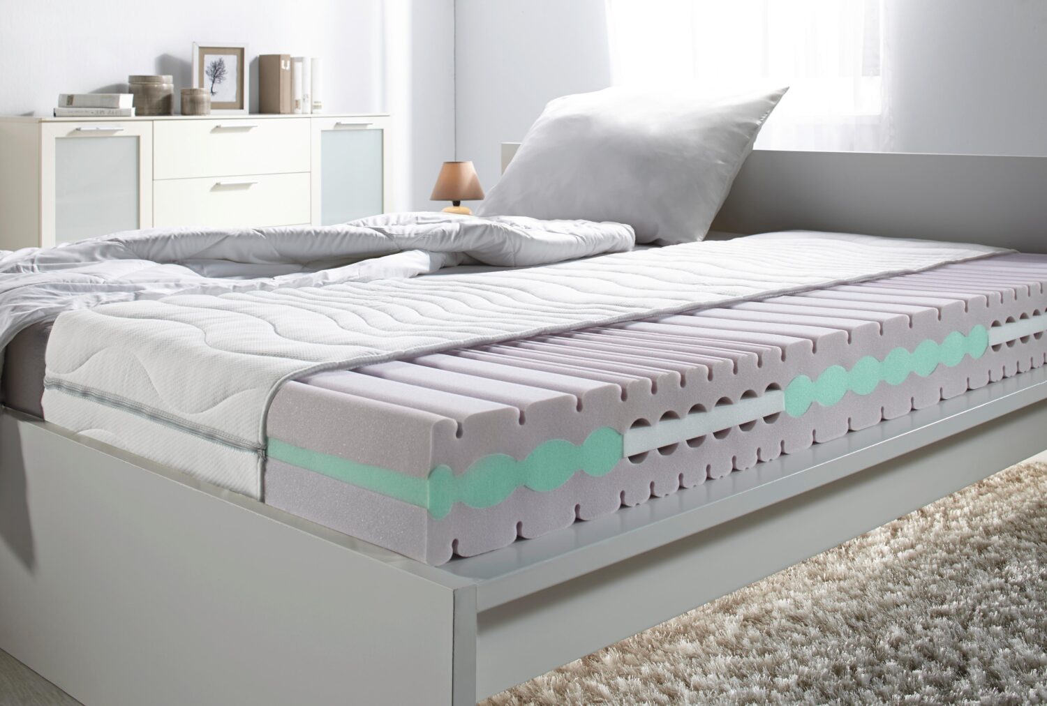 Komfortschaummatratze Premium Sinus H2 ca. 80x200cm Textil Nadana Möbel > Matratzen > Schaummatratze > Komfortschaummatratze Weiß