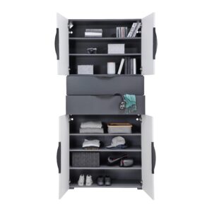 Regal Unit in Anthrazit Holzwerkstoff Based Wohnzimmermöbel Anthrazit