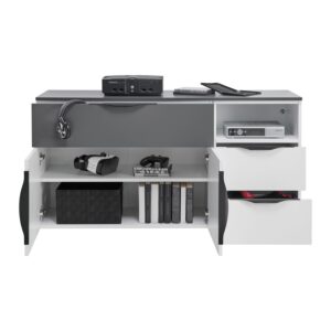 Regal Unit in Weiß Holzwerkstoff Based Wohnzimmermöbel Weiß