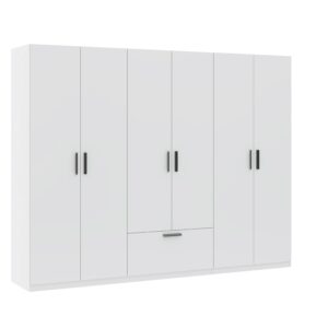 Wohnli Möbelsuche - Drehtürenschrank Milos 6T1S Weiß