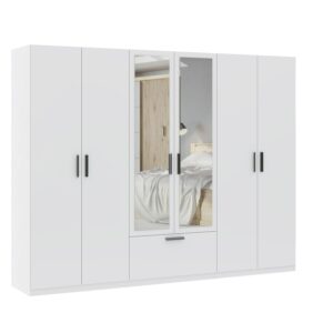 Wohnli Möbelsuche - Drehtürenschrank Milos 6T1S2S Weiß