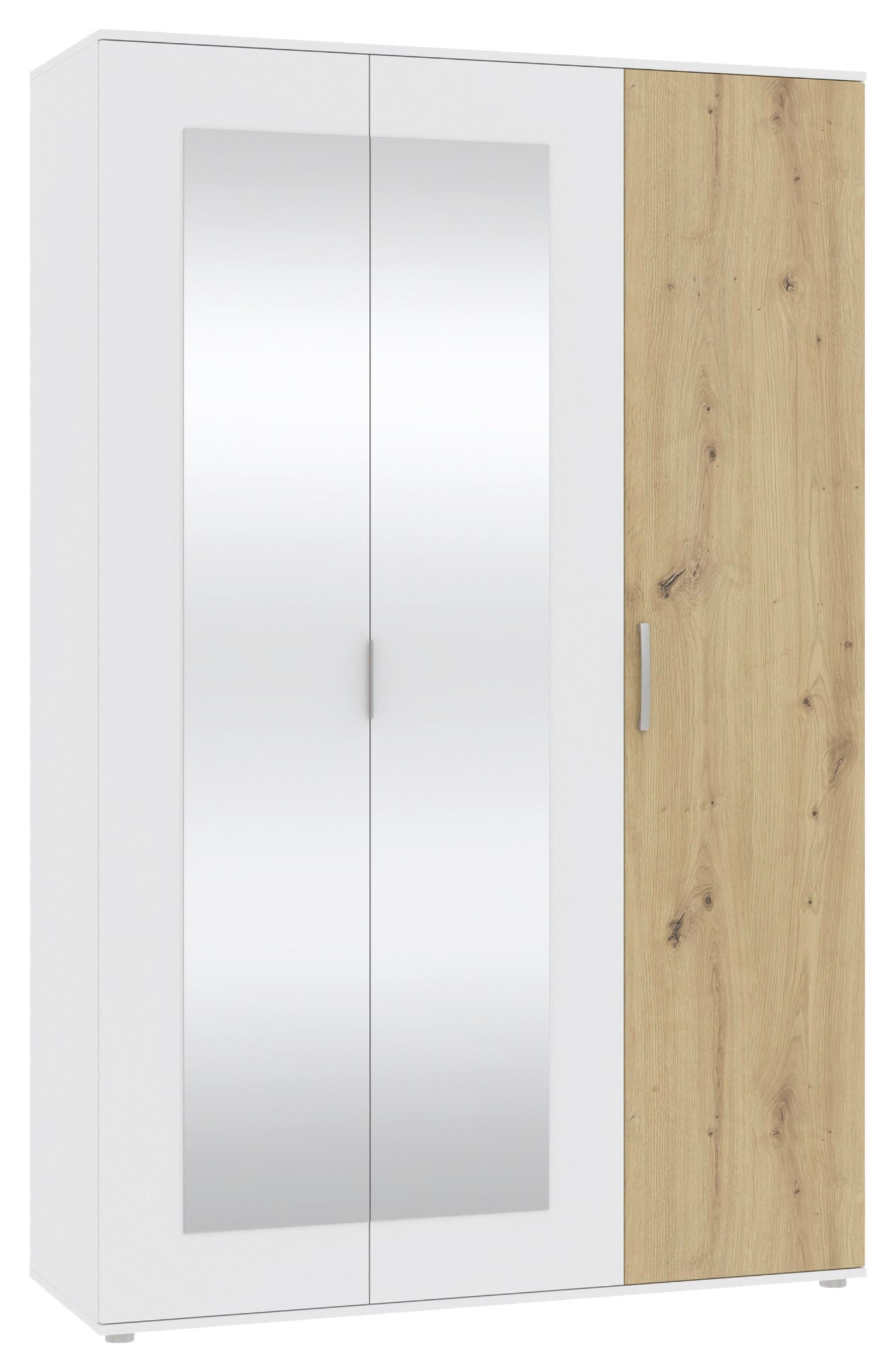 wohnli-moebel-suche-002647012002 Wohnli Möbelsuche - Drehtürenschrank Jan Weiß/Eiche Artisan