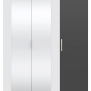 Drehtürenschrank Jan Anthrazit/Weiß Glas, Holzwerkstoff Mömax Möbel > Schränke > Kleiderschränke > Drehtürenschränke Anthrazit