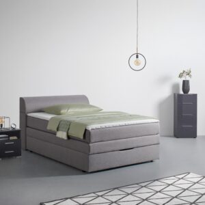 Boxspringbett Flexi 2 in Grau ca. 140x200cm Textil Based Möbel > Betten > Boxspringbetten Grau