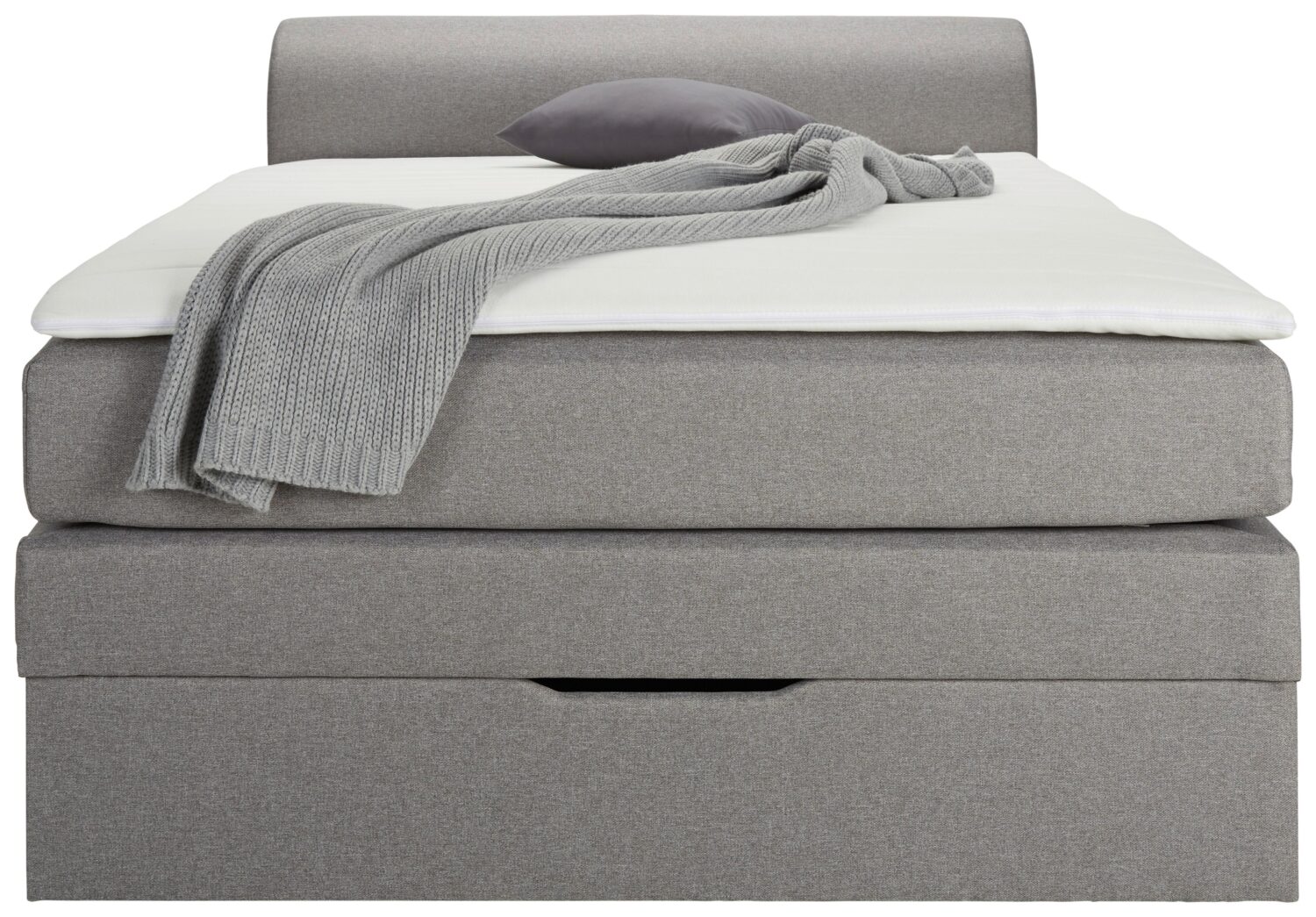 Boxspringbett in Grau ca. 100x200cm Textil Based Möbel > Betten > Boxspringbetten Grau