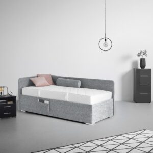 Bett Remi Grau ca. 90x200cm Textil Mömax Möbel > Betten Grau