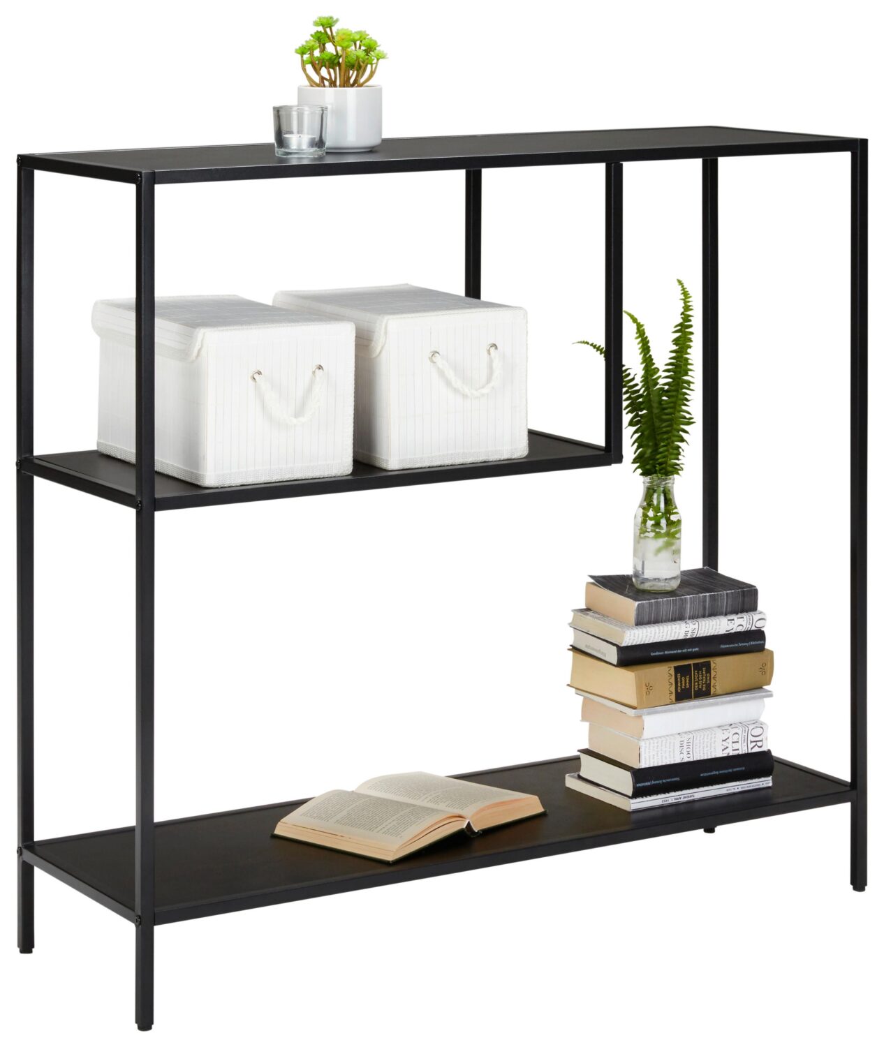 Regal in Schwarz Holzwerkstoff Mömax Wohnzimmermöbel Schwarz