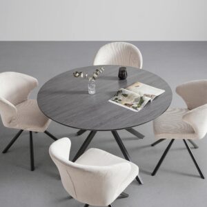 Esstisch Luca in Grau Metall, Holzwerkstoff Mömax Möbel > Tische > Esstische > Esstische rund Grau