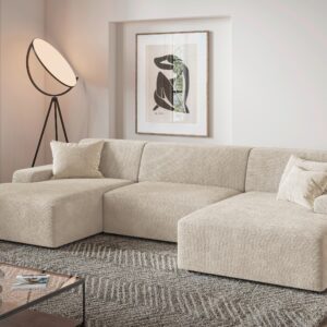 WOHNLANDSCHAFT WIEN Textil Trendmanufaktur Möbel > Sofas & Couches > Wohnlandschaften > Wohnlandschaften U-Form Weiß