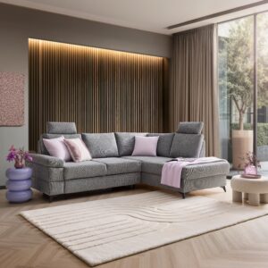 Ecksofa Sara Grau Textil Based Möbel > Sofas & Couches > Wohnlandschaften > Ecksofas > XXL Ecksofas Grau
