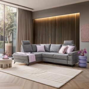 Ecksofa Sara Grau Textil Based Möbel > Sofas & Couches > Wohnlandschaften > Ecksofas > XXL Ecksofas Grau
