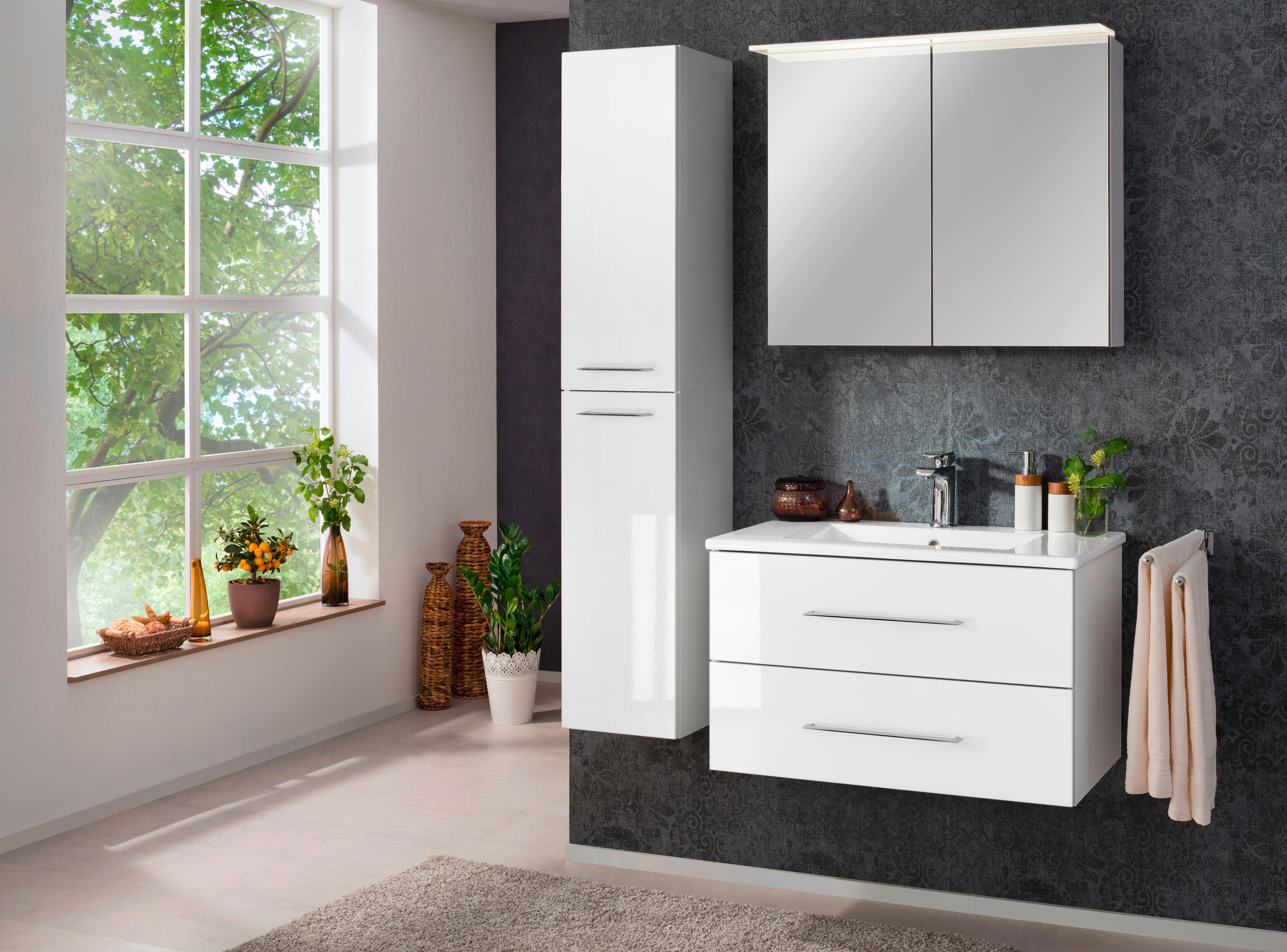 Waschtischkombi B.Perfekt Weiß Holzwerkstoff MID.YOU Möbel > Schränke > Badezimmerschränke > Waschtische Weiß