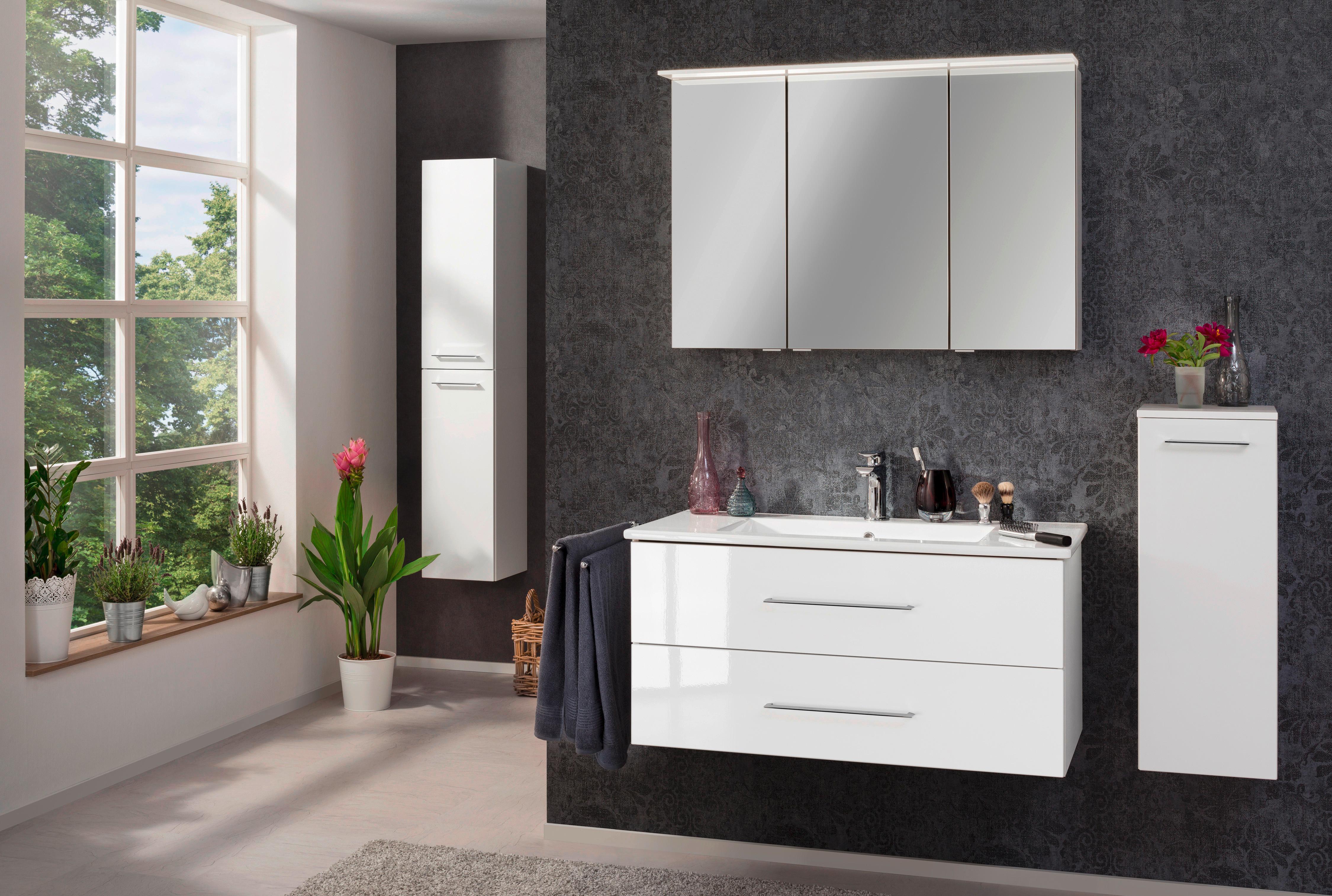 Waschtischkombi B.Perfekt Weiß Holzwerkstoff MID.YOU Möbel > Schränke > Badezimmerschränke > Waschtische Weiß