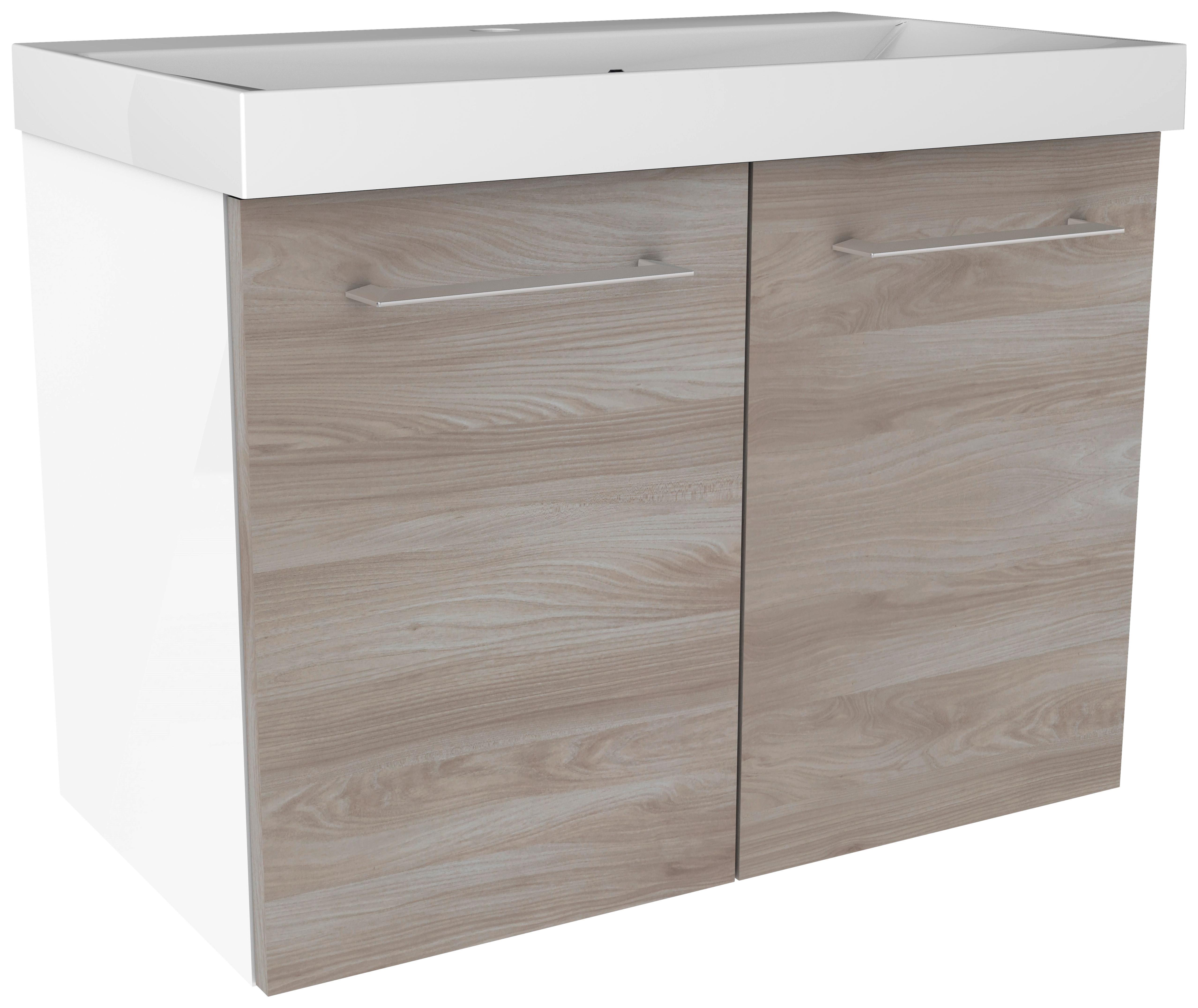 WASCHBECKEN GUSS LIMA B:80CM WEISS Stein MID.YOU Möbel > Schränke > Badezimmerschränke Weiß