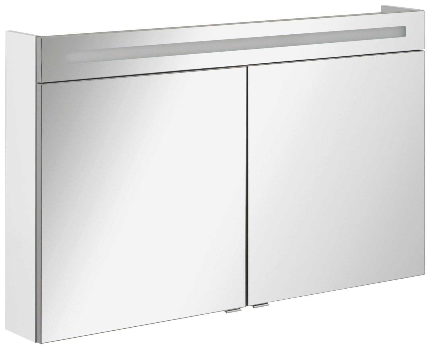 Wohnli Möbelsuche - Spiegelschrank B. Clever mit LED 2-türig ca. 120x71 cm Weiß