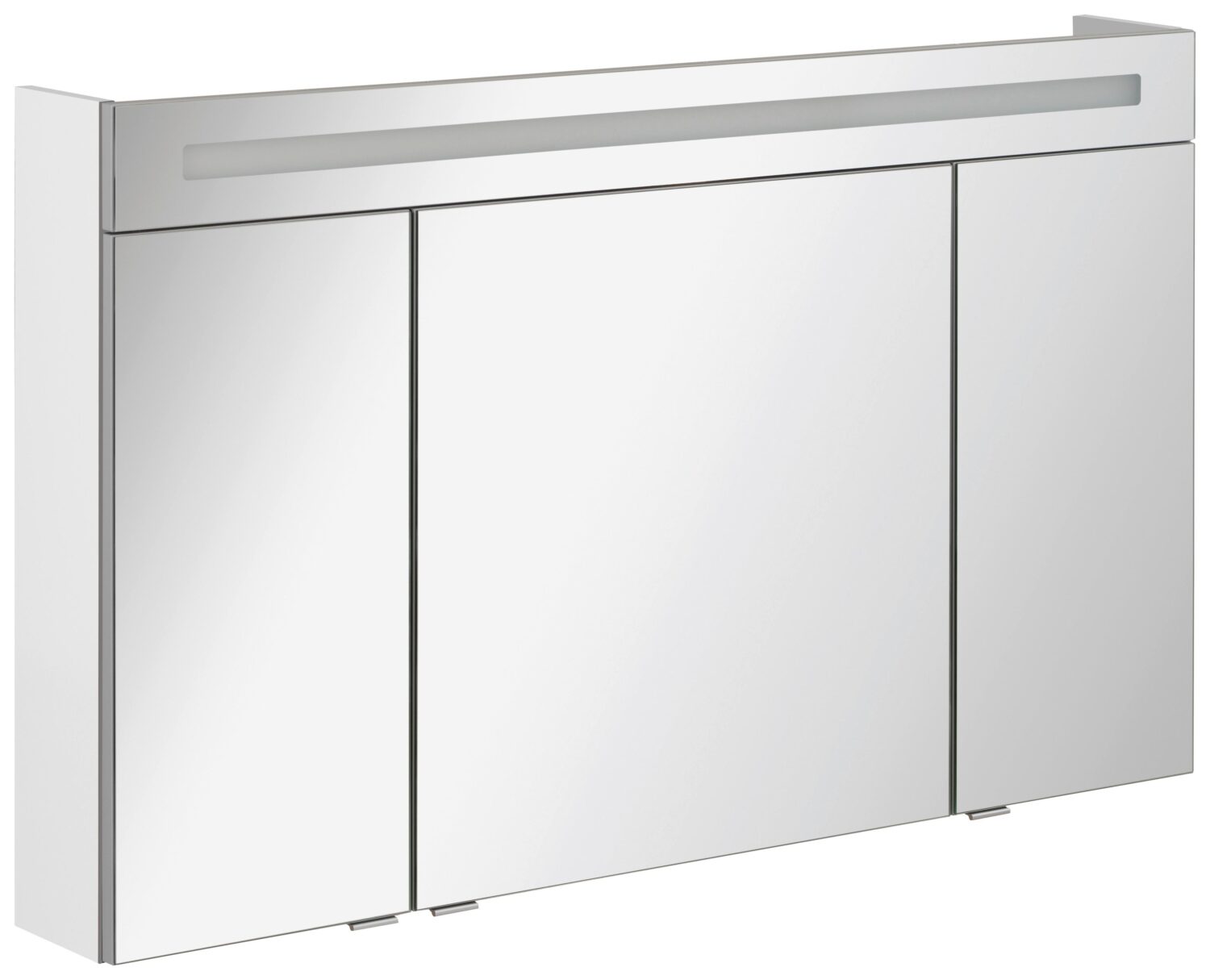 Wohnli Möbelsuche - Spiegelschrank B. Clever mit LED 3-türig ca. 120x71 cm Weiß