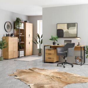 wohnli-moebel-suche-002730004101-1 Schreibtisch Albero Naturfarben/Schwarz Holz Based Möbel > Tische > Schreibtische > Schreibtische Braun