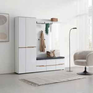 Garderobenpaneel Dallas Weiß Glas, Holzwerkstoff Mömax Garderoben > Garderobenpaneele Weiß