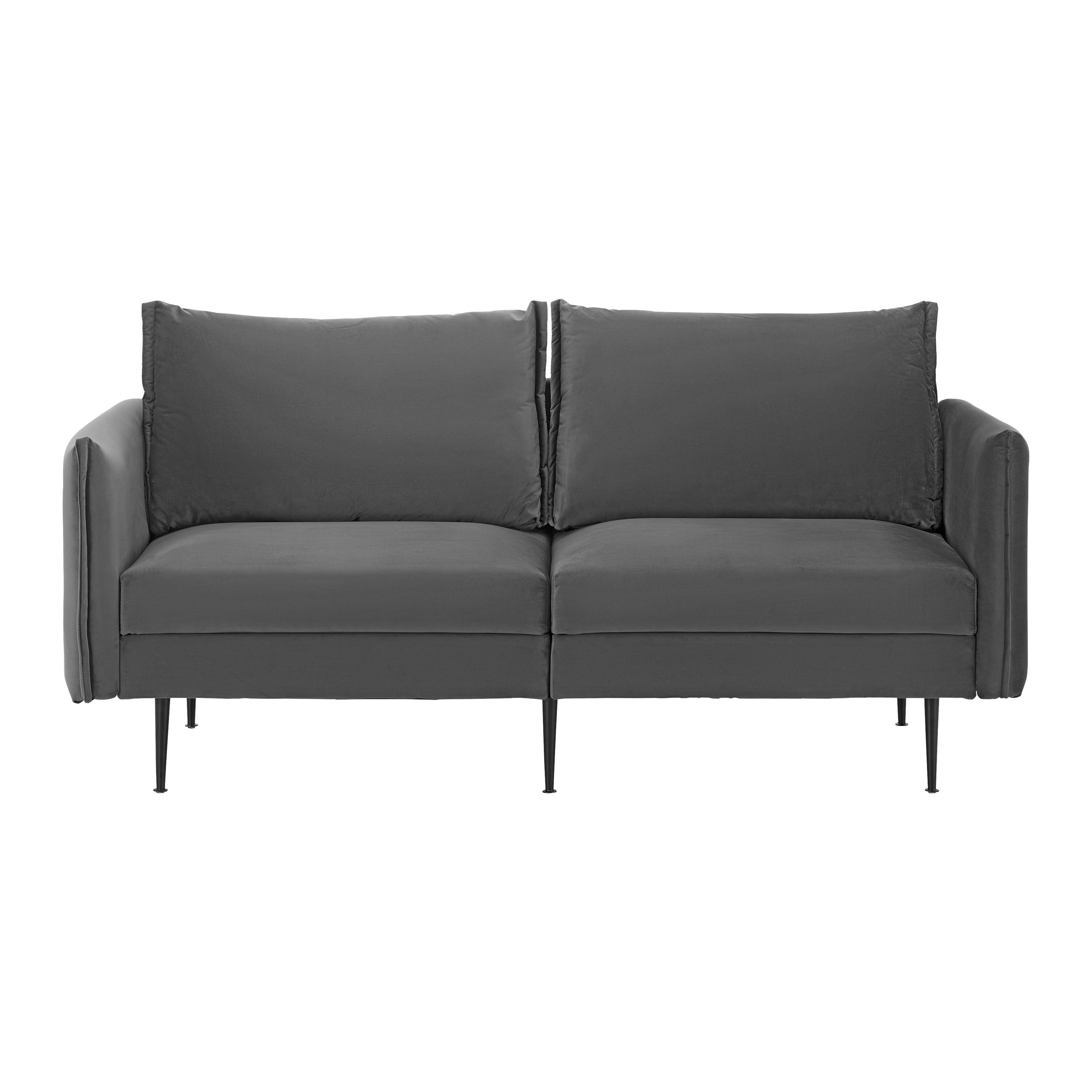 Wohnli Möbelsuche - Sofa Yara Dunkelgrau Samt