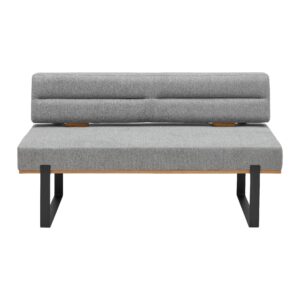 Sitzbank in Grau Holz, Metall, Textil Based Möbel > Bänke > Sitzbänke Grau