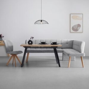Eckbank Alba links Hellgrau Holz, Textil Mömax Möbel > Bänke > Eckbänke Grau