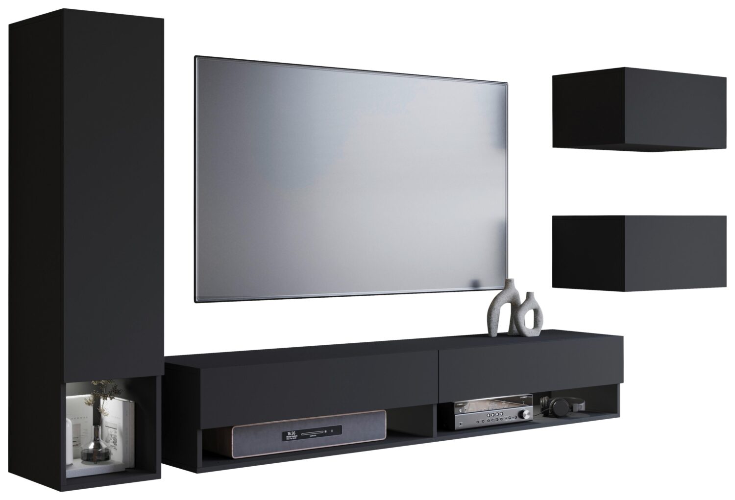 Wohnli Möbelsuche - WOHNWAND AMADEO SCHWARZ