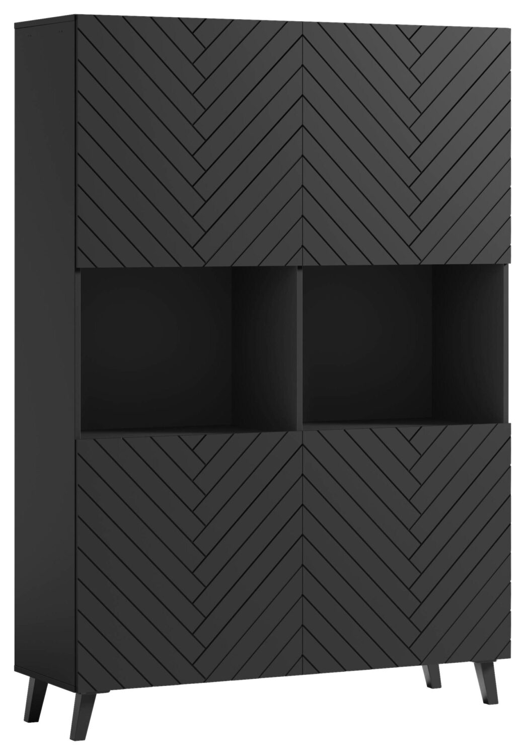 Wohnli Möbelsuche - Highboard Phuket ca. 120x172 cm Schwarz