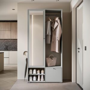 Garderobe Dino ca. 90x190 cm Grau Holzwerkstoff P & B Garderoben Grau