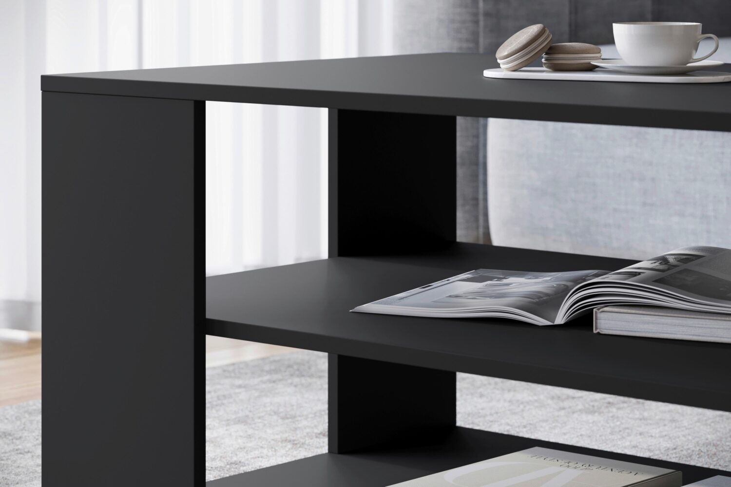 Couchtisch Narobi-I ca. 100x45x.60 cm Schwarz Holzwerkstoff Livetastic Möbel > Tische > Couchtische > Couchtische mit Stauraum Schwarz