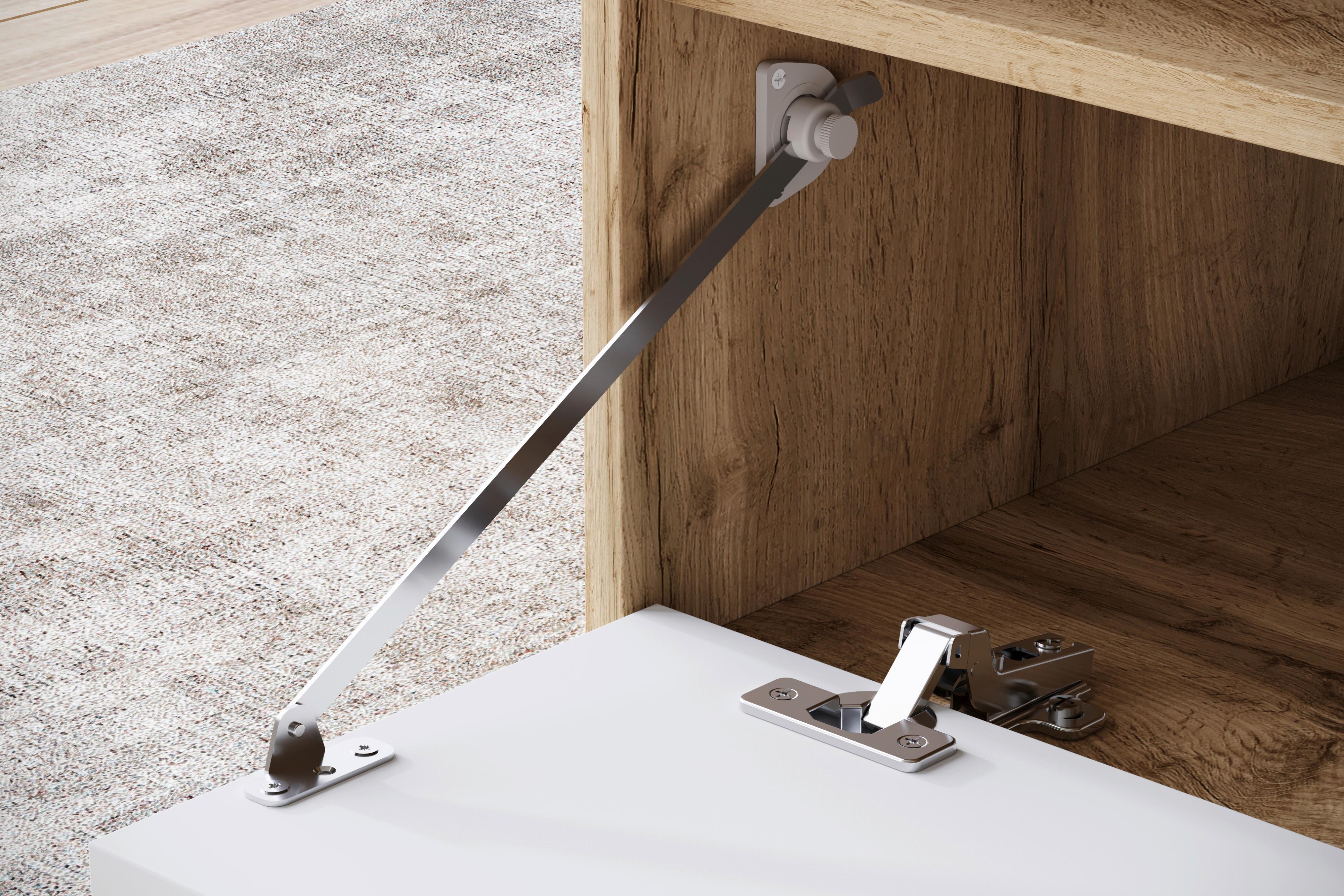 Couchtisch Narobi-II ca. 90x45x55 cm Eiche/Weiß Holzwerkstoff P & B Möbel > Tische > Couchtische > Couchtische mit Stauraum Weiß