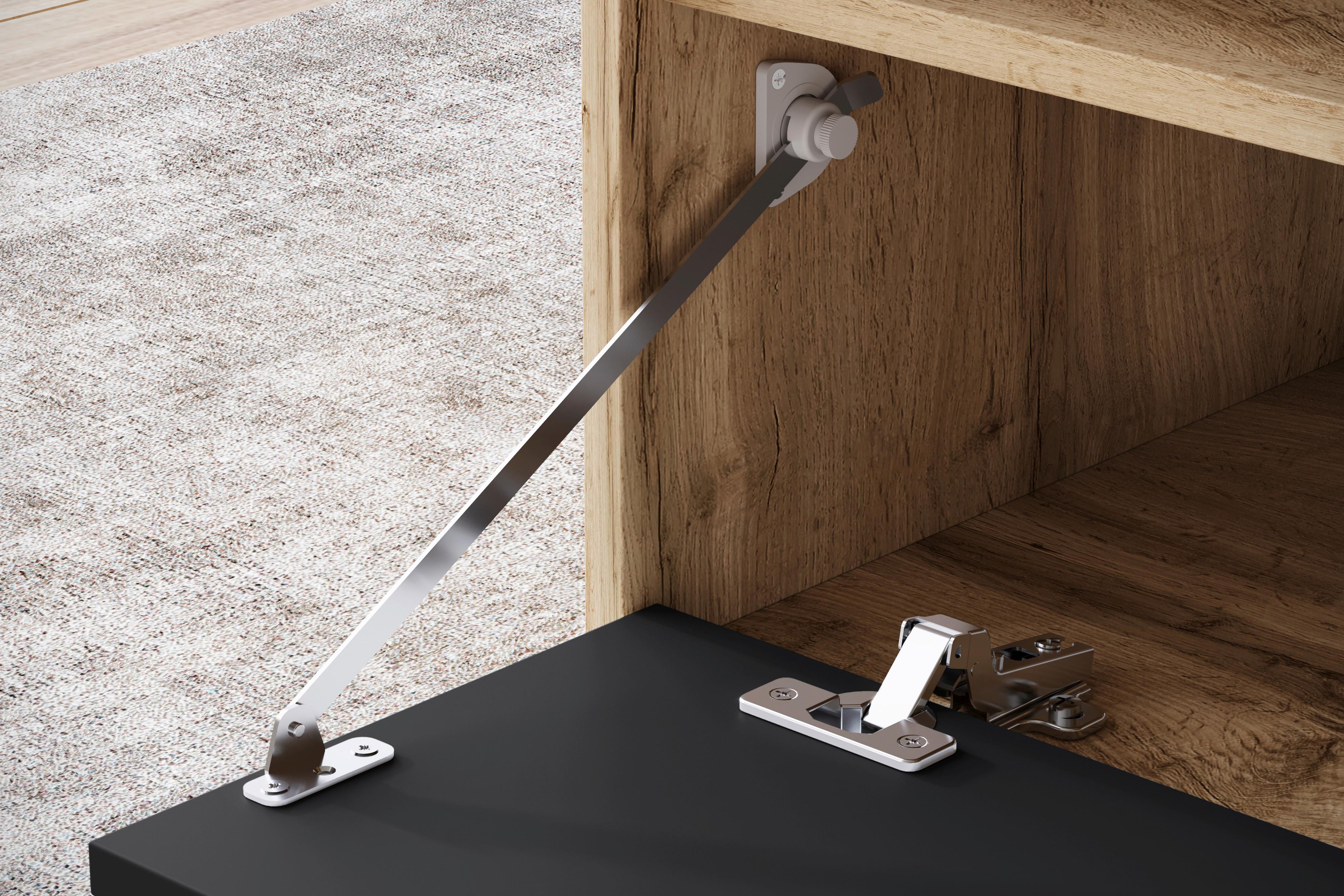 Couchtisch Narobi-II ca. 90x45x55 cm Eiche/Schwarz Holzwerkstoff P & B Möbel > Tische > Couchtische > Couchtische mit Stauraum Schwarz