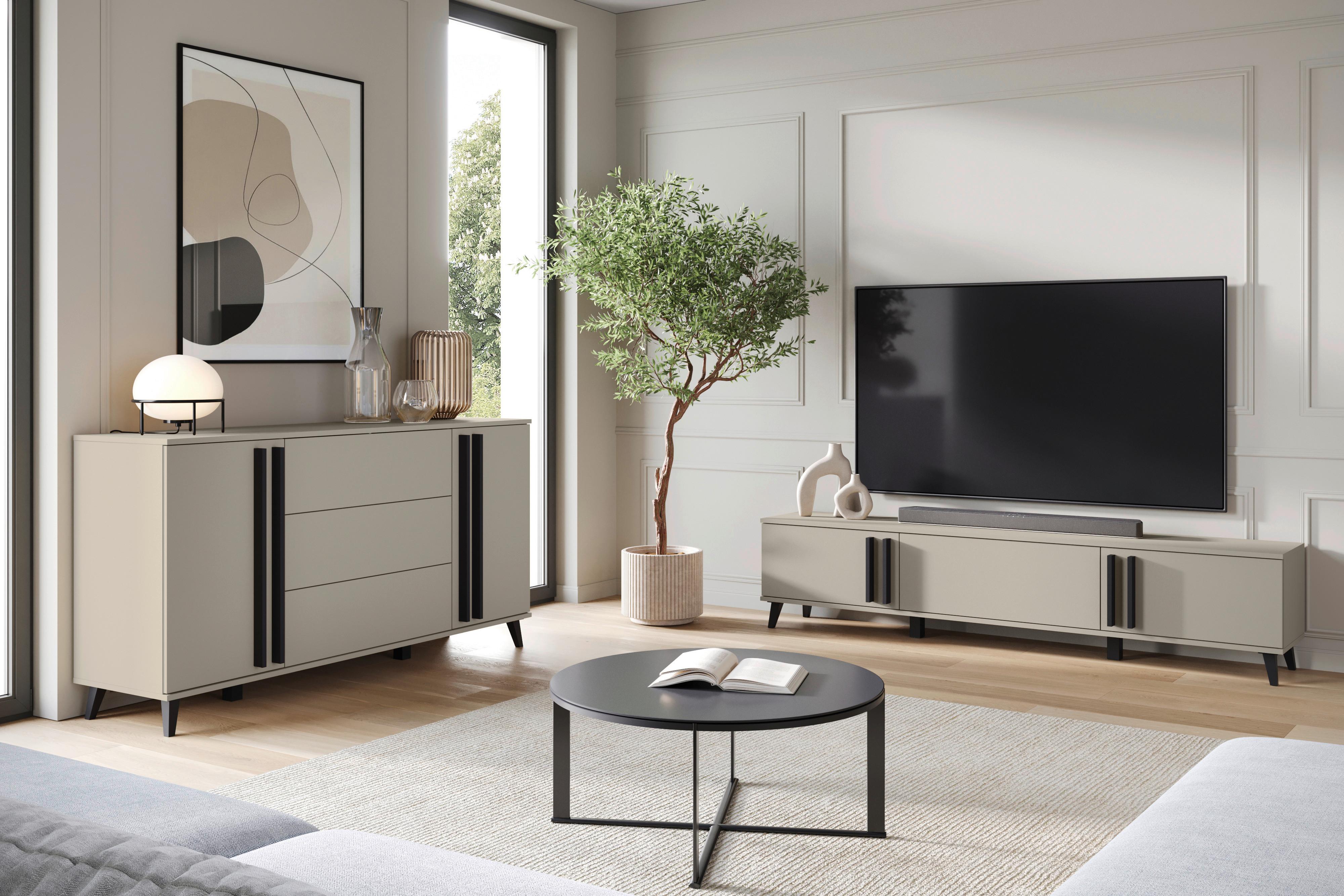 Lowboard Helsinki Beige ca. 180x40x33cm Holzwerkstoff P & B Möbel > TV-Möbel Beige