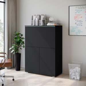 Sekretär VERA 90 Schwarz Holzwerkstoff P & B Möbel > Tische Schwarz