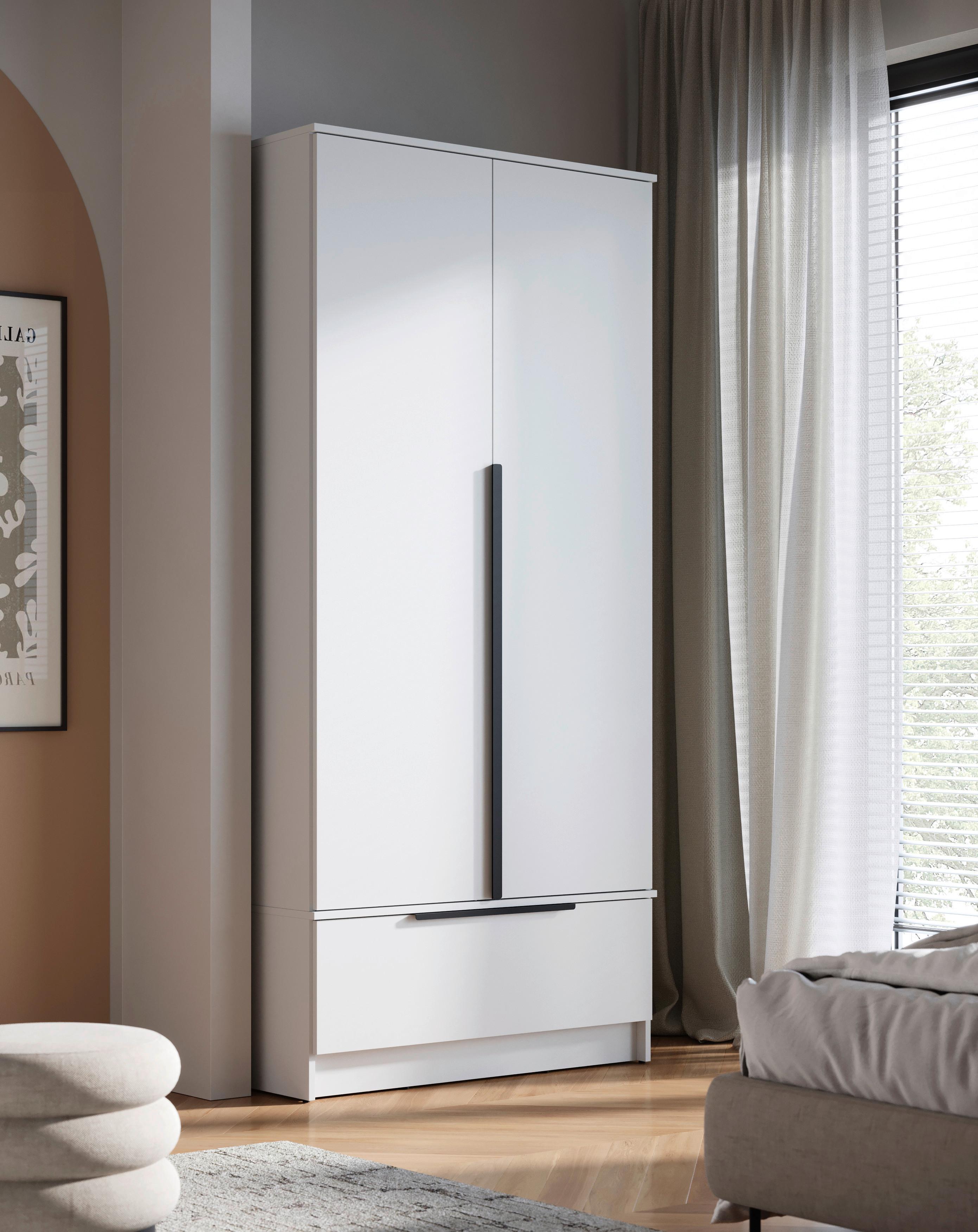 Kleiderschrank Spirit Weiß Holzwerkstoff P & B Möbel > Schränke > Kleiderschränke Weiß