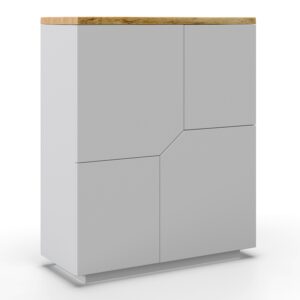 wohnli-moebel-suche-002798001805 Wohnli Möbelsuche - Kommode Carlos Weiß/Eichenfarbe Echtholz/MDF