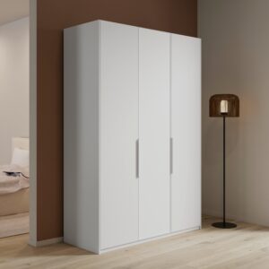 Drehtürenschrank Alex Weiß ca. 151x223x60 cm Metall, Glas, Holzwerkstoff Bessagi Home Möbel > Schränke > Kleiderschränke Weiß