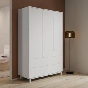 Drehtürenschrank Marlo Weiß ca. 148x223x60 cm Holz, Holzwerkstoff Bessagi Home Möbel > Schränke > Kleiderschränke Weiß