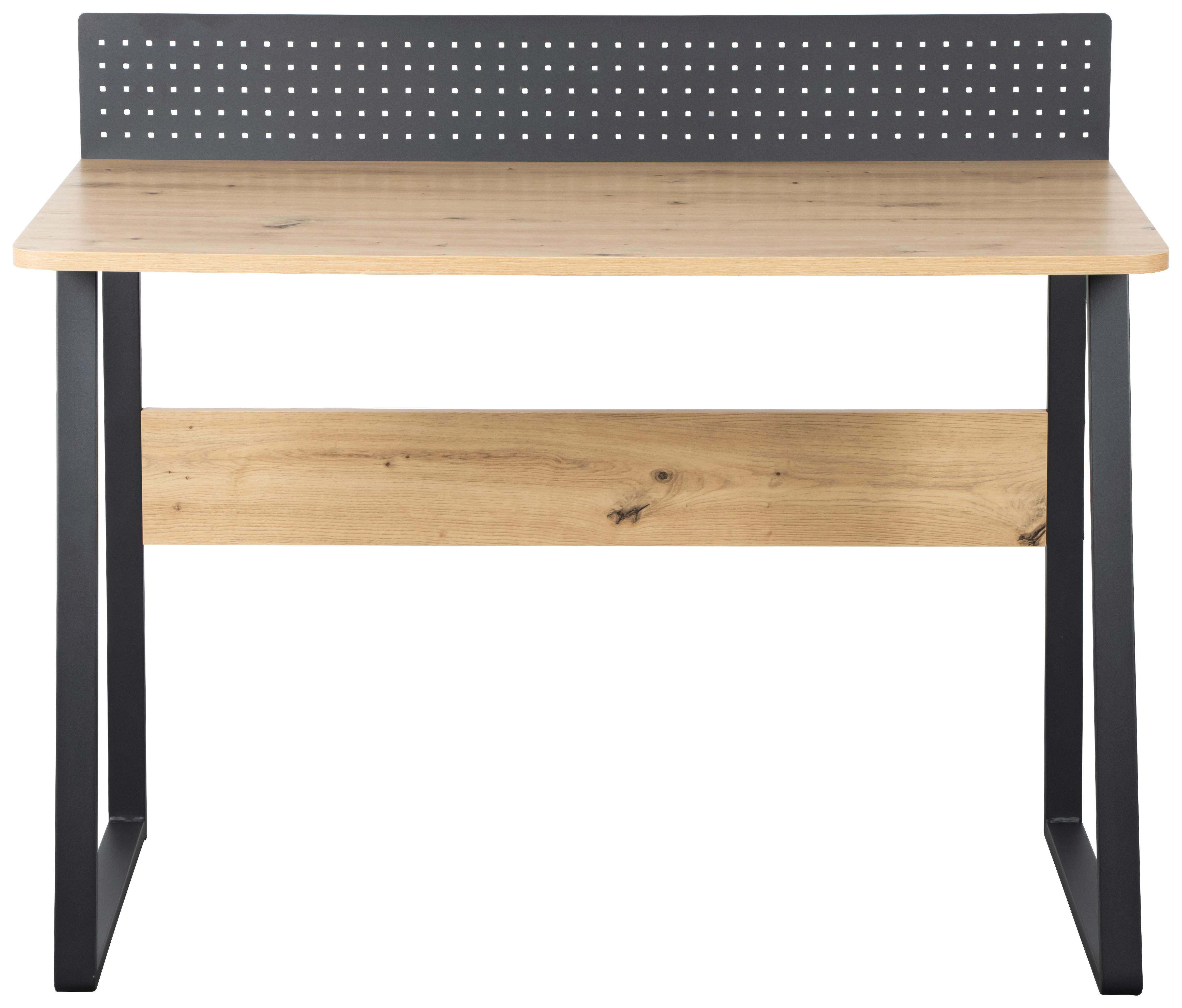 Schreibtisch Mick Schwarz/Eiche Artisan Metall, Holzwerkstoff Bessagi Home Möbel > Tische > Schreibtische > Schreibtische Schwarz