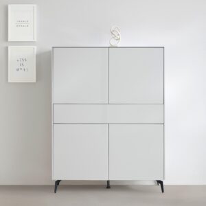 Highboard Silverstone Grau Holzwerkstoff Premium Living Wohnzimmermöbel Grau