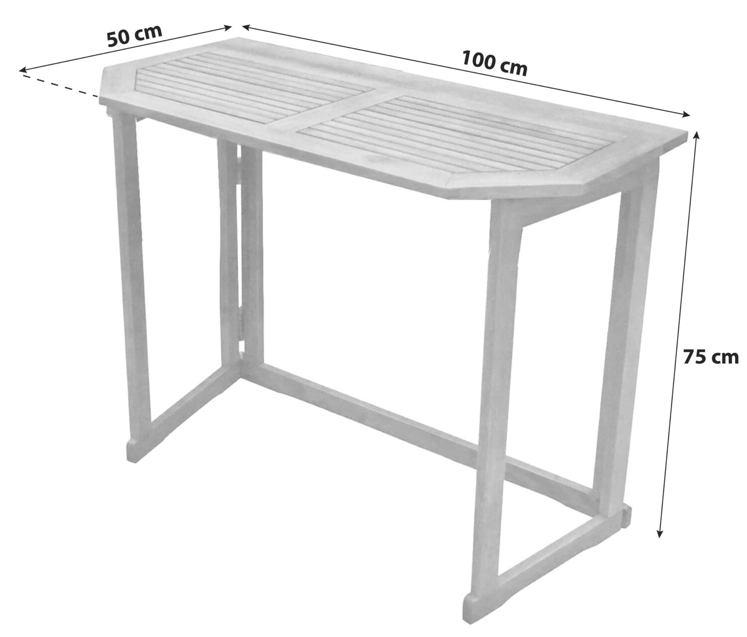Balkontisch klappbar ca. 100x50x75 cm Holz Holz XXXL Garten & Outdoor > Balkonmöbel > Balkontische Braun