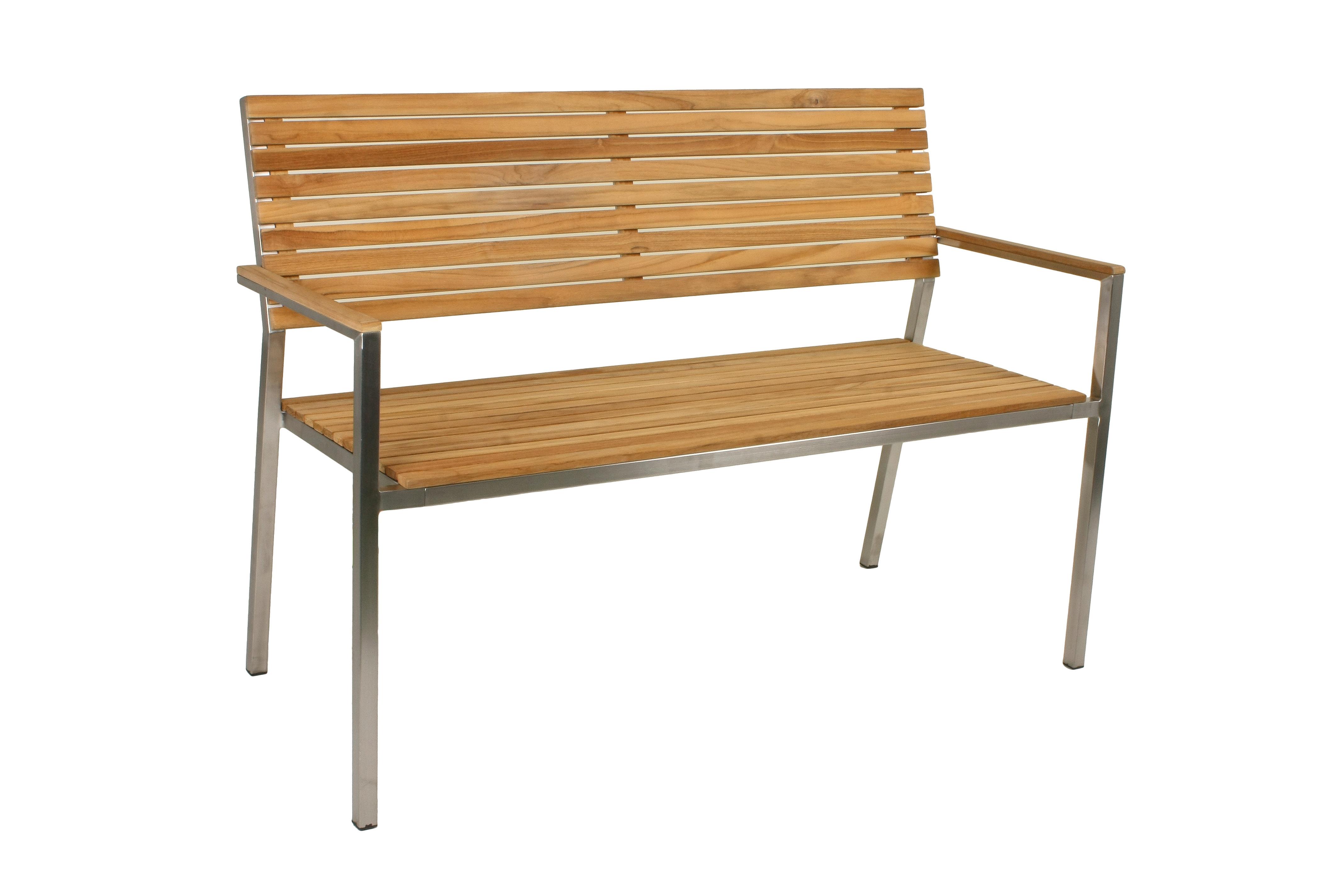 wohnli-moebel-suche-002836012901 Wohnli Möbelsuche - Gartenbank Teakholz B: 125 cm Denver mit Rückenlehne