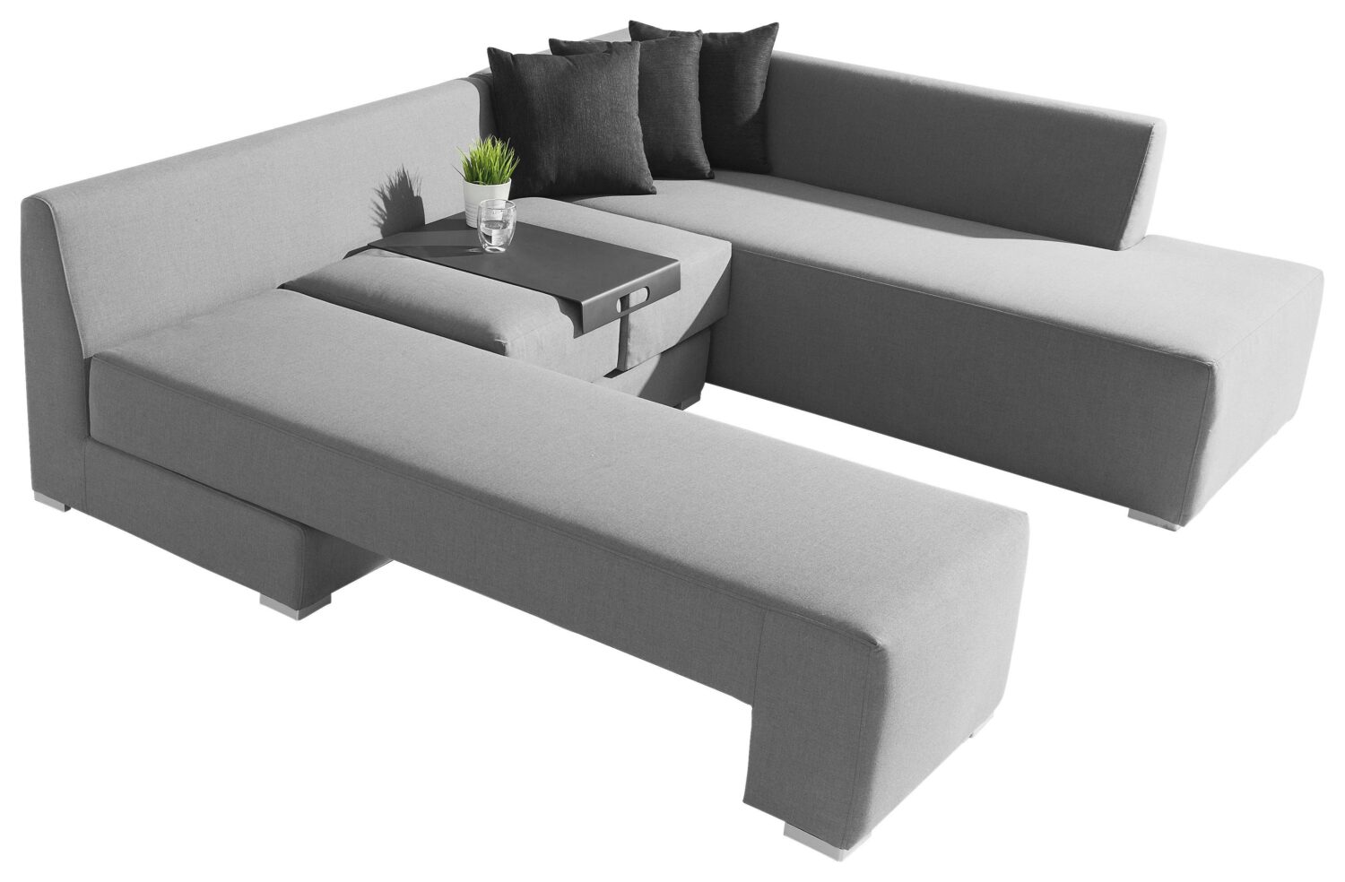 Loungegarnitur Wellington ca. 300x150 cm Grau Textil Gardenson Garten & Outdoor > Loungemöbel > Loungegarnituren Grau