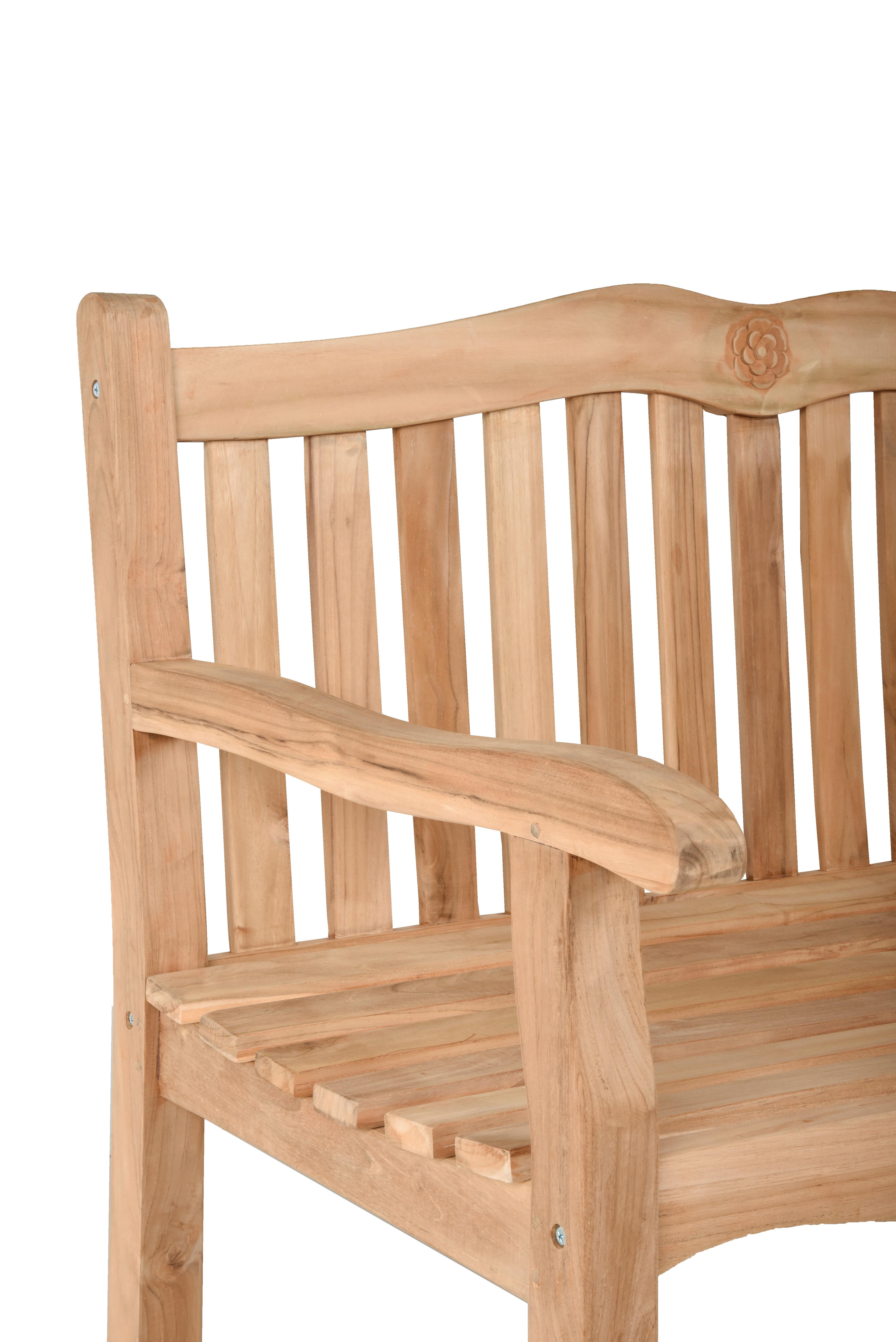 Gartenbank Romang ca. 120x92x63 cm Teak Holz Gardenson Garten & Outdoor > Gartenmöbel > Gartenbänke Braun