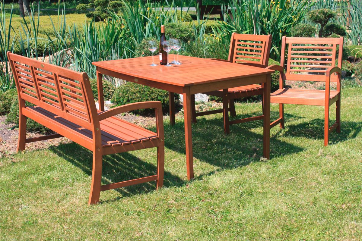 Gartenbank Madison Holz ca. 156x90x56 cm Holz Gardenson Garten & Outdoor > Gartenmöbel > Gartenbänke Braun